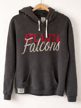 Junk Food Atlanta Falcons Hoodie L Charcoal Black Script Logo NFL Pullover